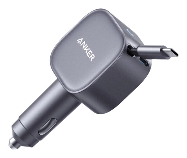 CARGADOR DE COCHE ANKER DE COCHE 75W CON CABLE USB-C RETRACTIL