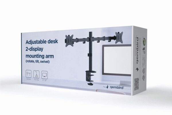 SOPORTE DE PARED GEMBIRD PARA TV (INCLINABLE) 2 PANTALLAS 17-32'' HASTA 9 KG