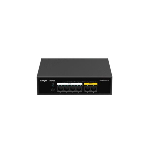 SWITCH RUIJIE UNMANAGED 8 PUERTOS GIGABIT POE 1 SFP BLACK