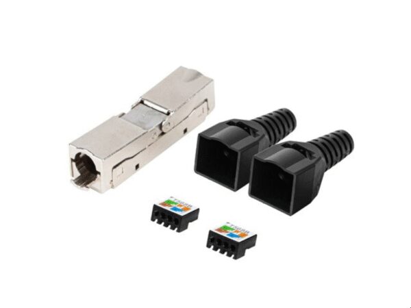 CONECTOR LANBERG ADAPTADOR 2X RJ45 CAT6 FTP PLUG 8P8C TOOL-LESS