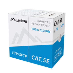 BOBINA CAT.5E LANBERG FTP RJ45 SOLIDO COBRE FLUKE TESTED AWG24 305M GRIS