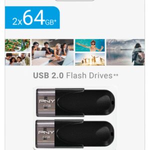 MEMORIA USB 2.0 PNY 2x64GB ATTACHE 4 TWIN PACK NEGRO