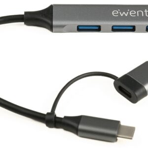 HUB EWENT EW1154 USB-C 3.2 GEN1 5GBPS 1XUSB-A 3.2 3XUSB-A 2.0 ALUMINIO