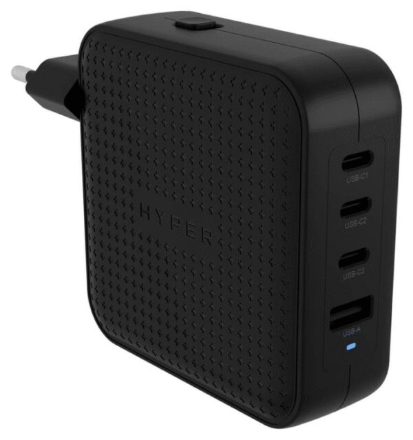 HYPERA HYPERJUICE 100W USB-C GAN TRAVEL CHARGER (3C+1A) BLACK