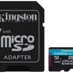 MICRO SD KINGSTON 256GB CANVAS GO PLUS U3 V30 CON ADAPTADOR