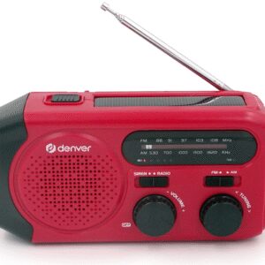 RADIO DENVER SOLAR CON MANIVELA, LINTERNA Y FUNCION SOS