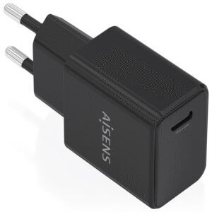 CARGADOR AISENS GaN 20W USB-C PD3.0 1xUSB-C NEGRO