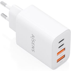 CARGADOR AISENS GaN 32W 2xUSB-C PD3.0 2xUSB-A BLANCO