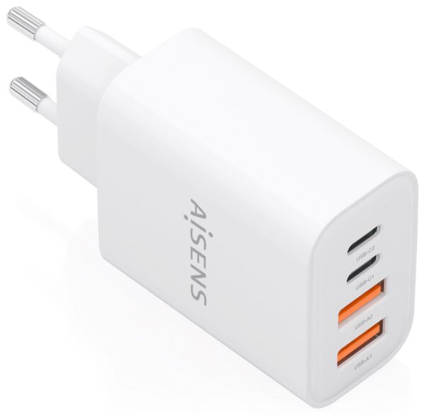 CARGADOR AISENS GaN 32W 2xUSB-C PD3.0 2xUSB-A BLANCO