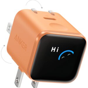 CARGADOR ANKER NANO 45W SMART DISPLAY NARANJA