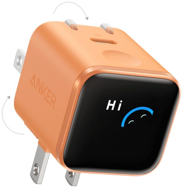 CARGADOR ANKER NANO 45W SMART DISPLAY NARANJA