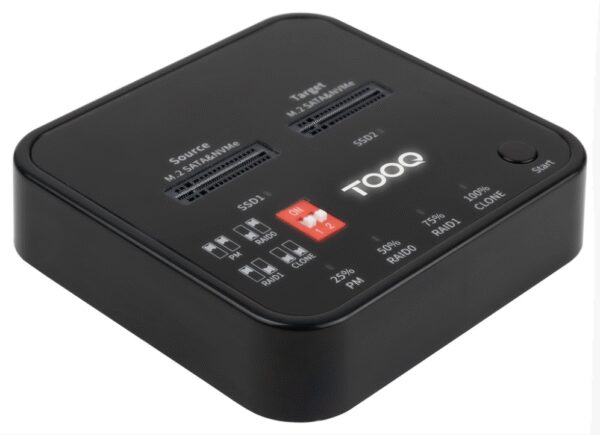 DOCK TOOQ TQDS-201B 2xM.2 NVMe USB-C 3.2 GEN2 CLONE NEGRO