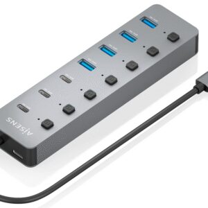 HUB AISENS USB3.2 Gen2 10G USB-C-4xUSB-A+3xUSB-C+1xUSB-C PD3.0 100W 30CM