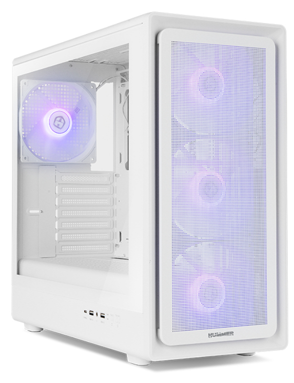 CAJA NOX SEMITORRE HYPERFLOW HUMMER AERO ARGB BLANCA USB 3.0 TYPE C x4 Vent. 140mm SOPORTE GRAFICA INTEGRADO