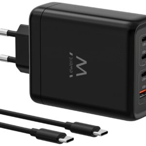 CARGADOR EWENT EW1337 GAN FAST 140W 4 USB-C+USB-A CON CABLE
