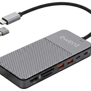 HUB EWENT EW1156 USB-C 8EN1 + CARCASA SSD M.2 NVMe 10GBPS