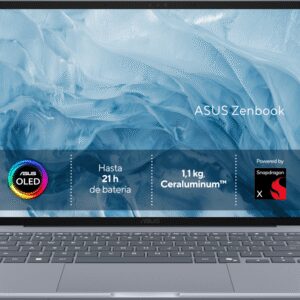 PORTATIL ASUS ZENBOOK UX3480QA-U1144W SNAPDRAGON X1-26-100 16GB 256GB 14" W11H BLUE noAC