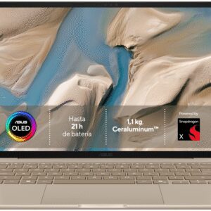 PORTATIL ASUS ZENBOOK UX3480QA-U1223W SNAPDRAGON X1-26-100 16GB 256GB 14" W11H BEIGE noAC