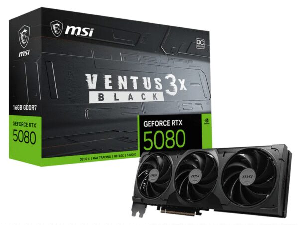 TARJETA GRAFICA MSI GeForce RTX 5080 16G VENTUS 3X OC BLACK