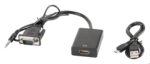 ADAPTADOR LANBERG VGA MACHO+AUDIO 3.5MM JACK/HDMI HEMBRA 20 CM NEGRO