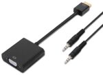 CONVERSOR AISENS HDMI A/M-SVGA/H+JACK 3.5/H NEGRO 10CM+1.0M