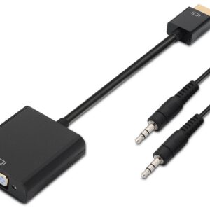 CONVERSOR AISENS HDMI A/M-SVGA/H+JACK 3.5/H NEGRO 10CM+1.0M