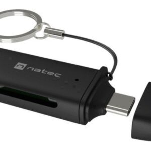 LECTOR DE TARJETAS NATEC SCARAB C SD/MICRO SD USB-C 3.2 GEN 1 OTG NEGRO