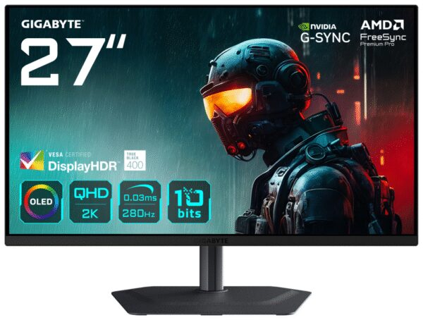 MONITOR GIGABYTE GAMMING MO27Q2A 27" QHD 2K QD-OLED 280HZ