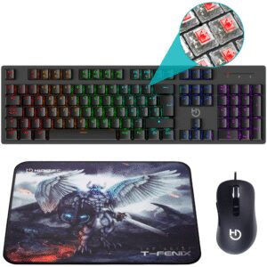 PACK HIDITEC TECLADO GAMING GK400+RATON BLITZ + ALFOMBRILLA T-FENIX M