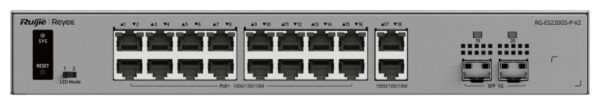 SWITCH RUIJIE REYEE ES220GS-P-V2 18P 2SFP 16P POE+ 250W CLOUD