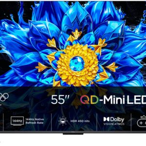 TV TCL QD MINI LED 55P8L 55" 4K UHD 144HS Smart TV GOOGLE TV HDR10 DOLBY VISION